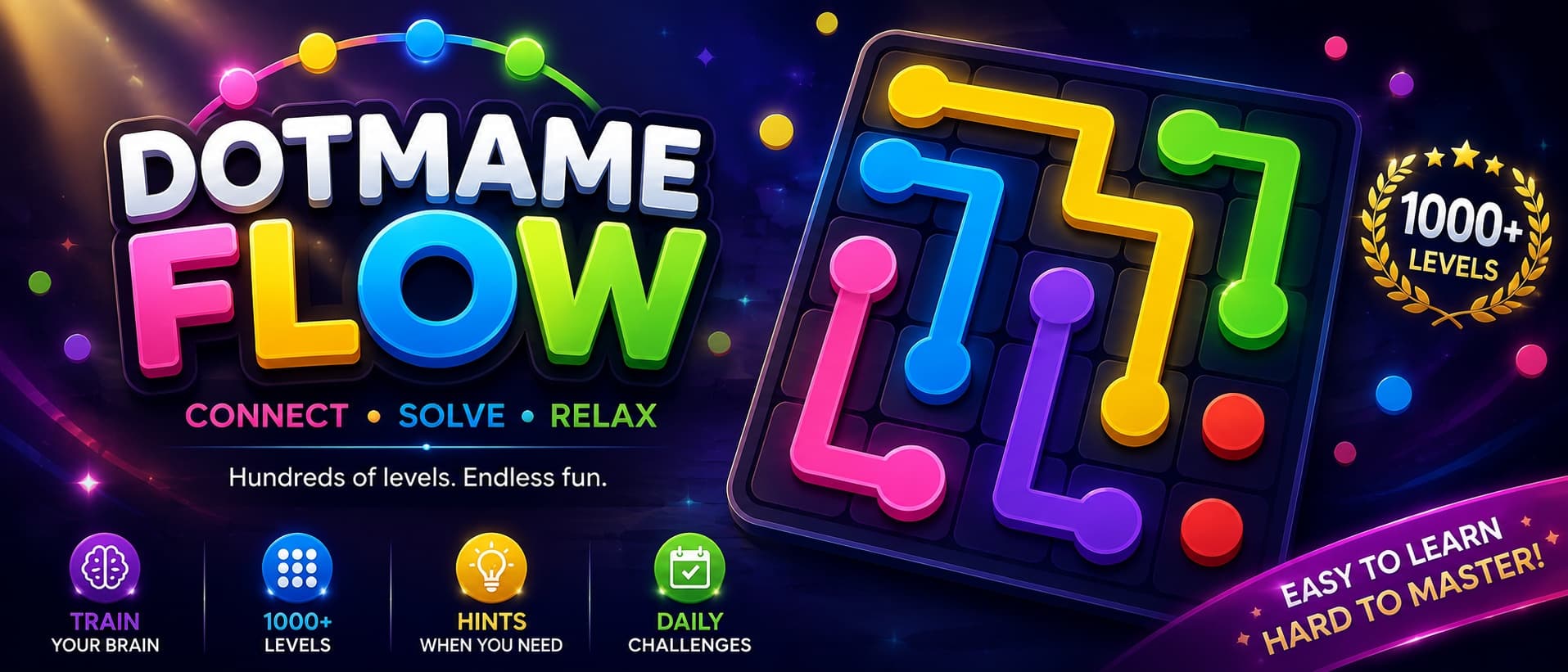 Dotmame flow color puzzle game