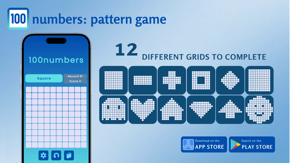 Banner for 100numbers: pattern game