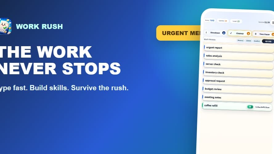 Banner for Work Rush: Typing Survival