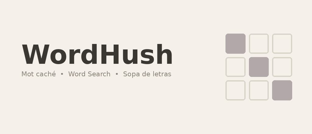 Banner for WordHush — a minimalist word search